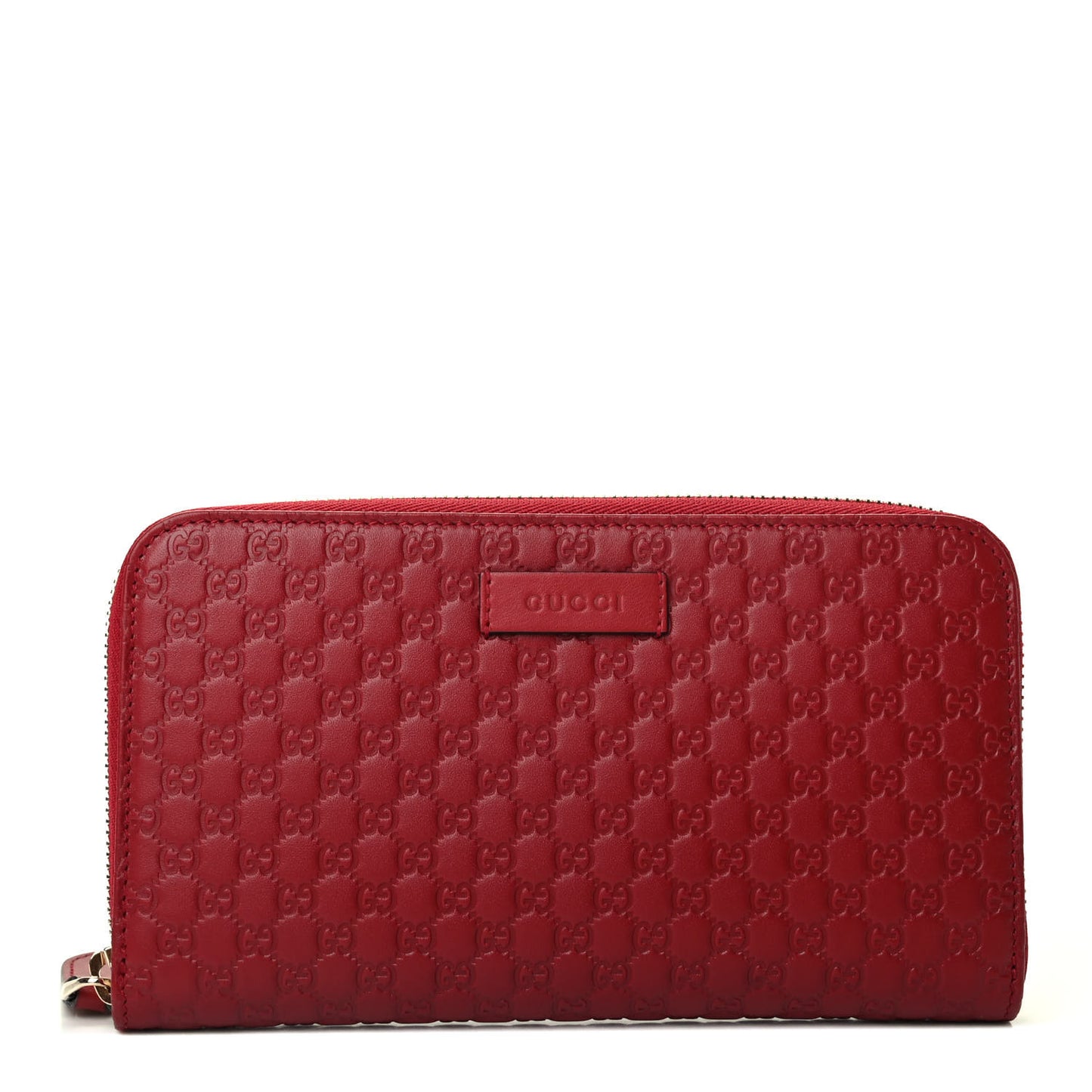 Microguccissima Zip Around Wallet Red