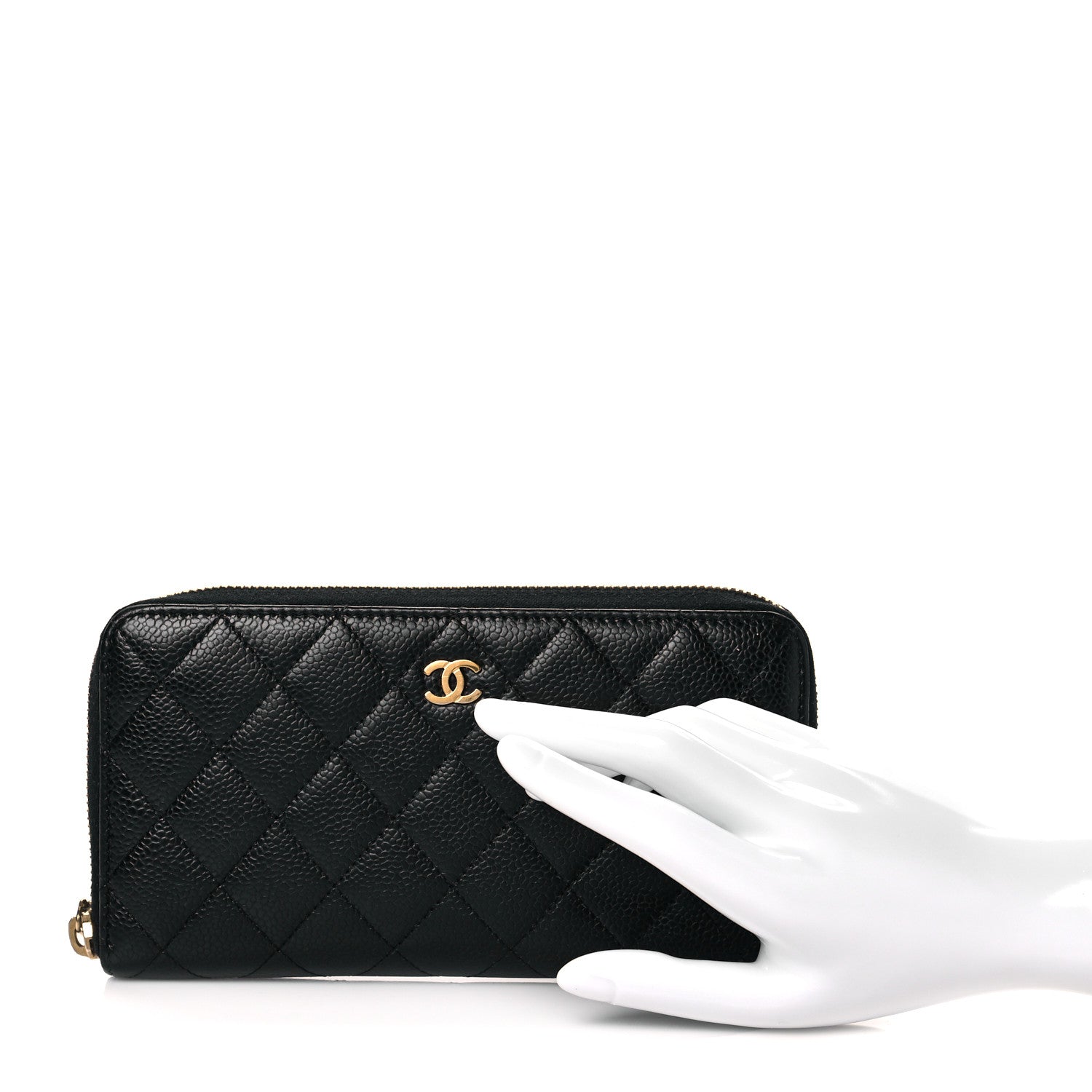 Chanel Caviar Quilted Large Gusset Zip Around Wallet Black 2 of 12