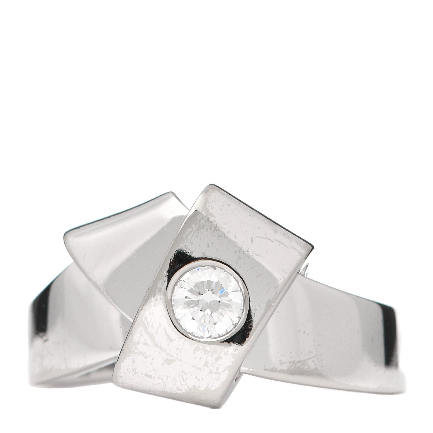 Cartier 18K White Gold Diamond Knot Ring 50 5.5 1 of 6