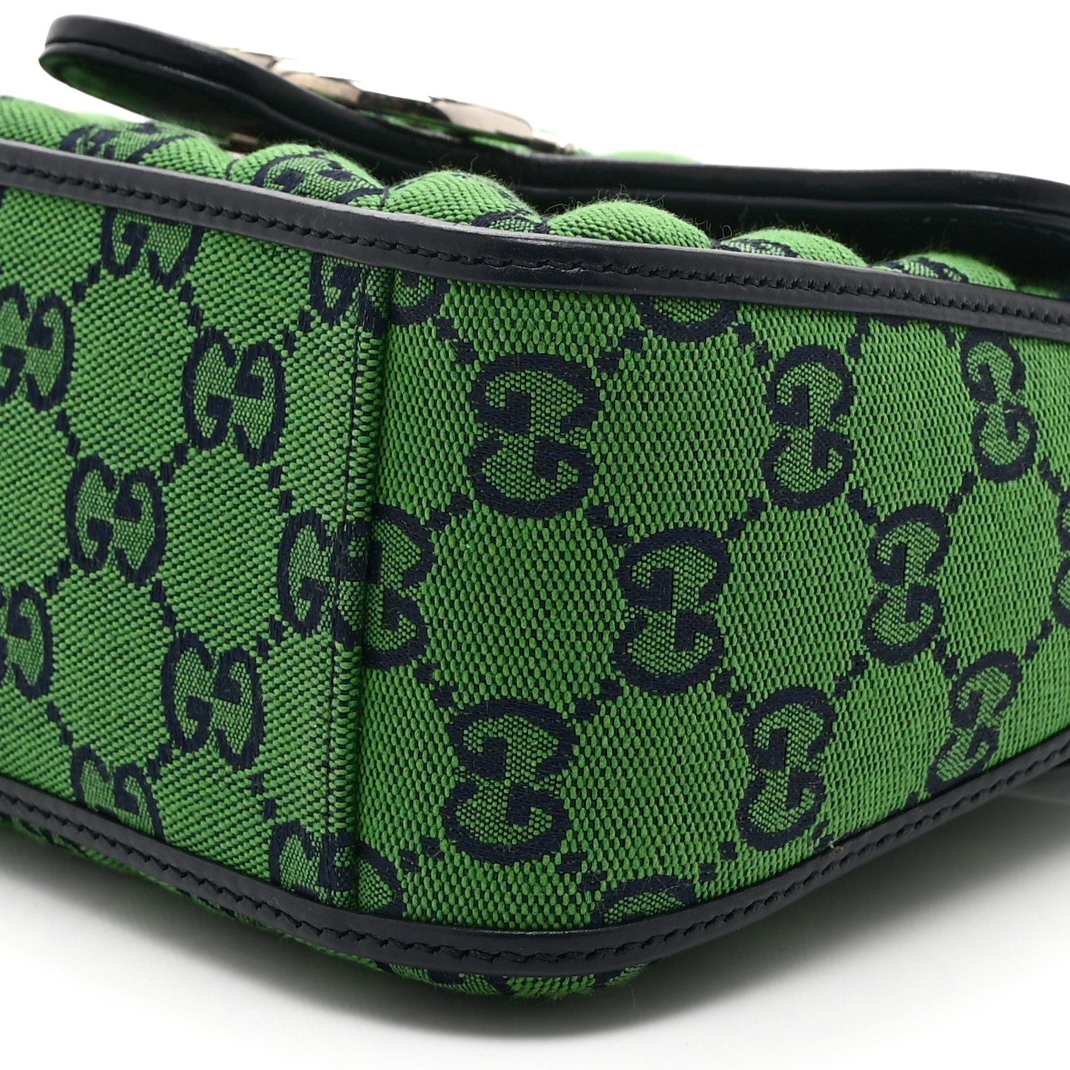 Gucci Monogram Multicolor Matelasse Diagonal Mini GG Marmont Top Handle Shoulder Bag Green Blue 11 of 11