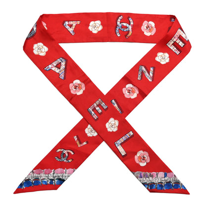 Chanel Silk Slim Bandeau Scarf Red 1 of 4