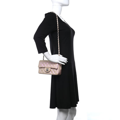 Chanel Iridescent Calfskin Quilted Mini Rectangular Flap Pink 2 of 9