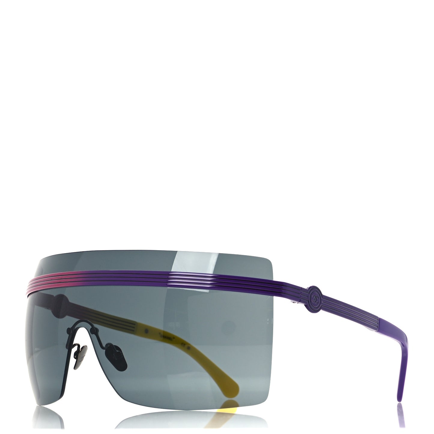 Metal Graphic Lines Shield Sunglasses 71586 Purple Pink