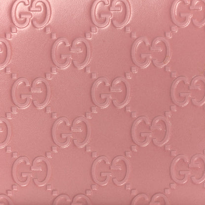 Gucci ssima Signature Zip Around Wallet Soft Pink 7 of 8