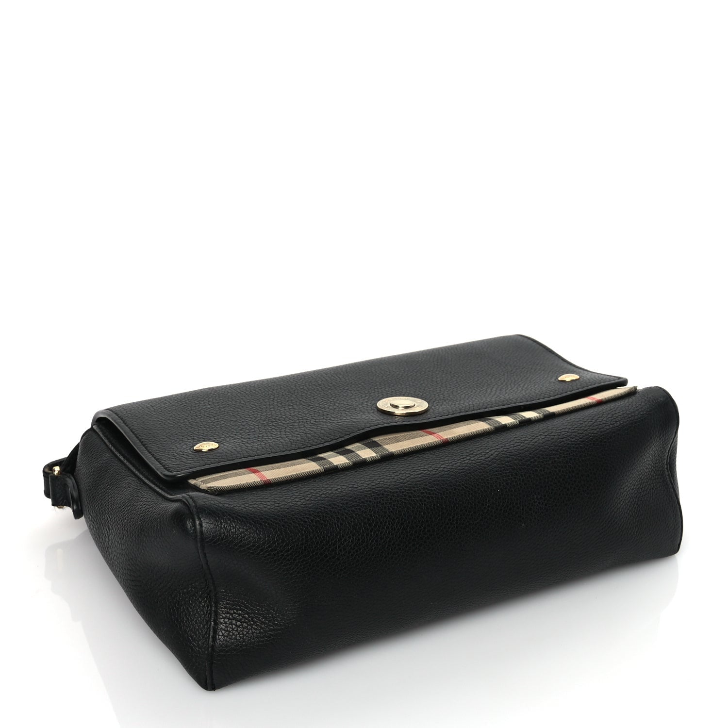 Burberry Grainy Calfskin Vintage Check Note Crossbody Bag Black 3 of 9