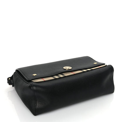 Burberry Grainy Calfskin Vintage Check Note Crossbody Bag Black 3 of 9