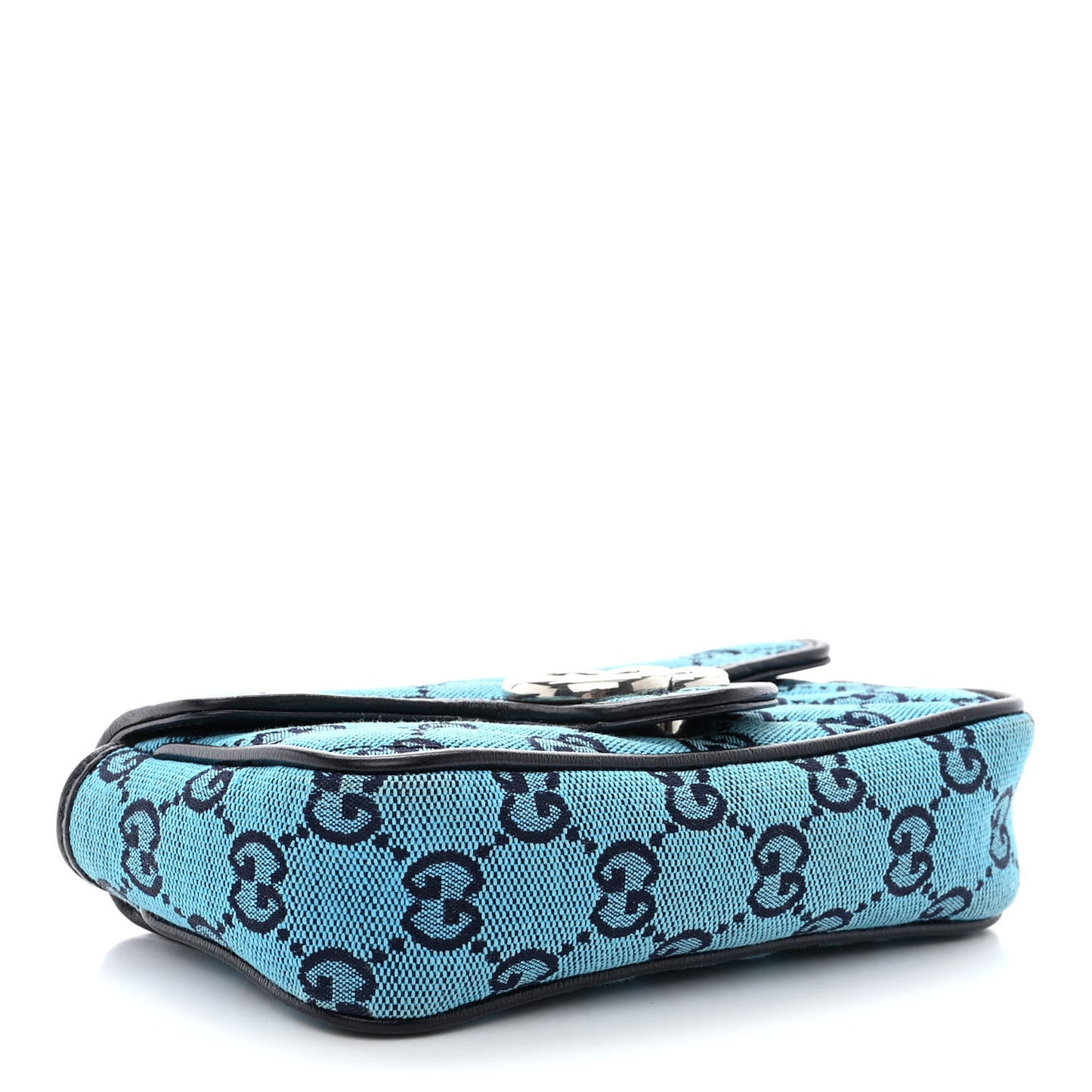 Monogram Multicolor Matelasse Diagonal Super Mini GG Marmont Shoulder Bag Light Blue