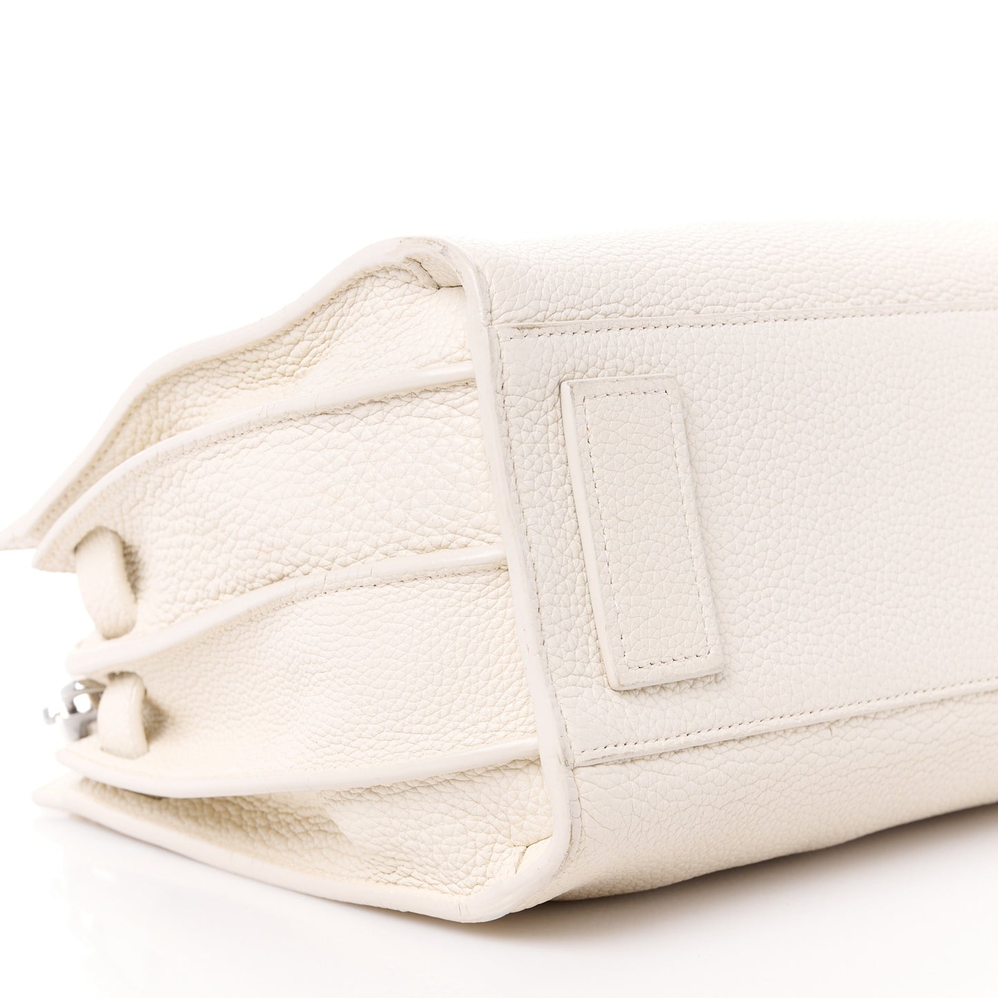 Grained Calfskin Baby Supple Sac De Jour White