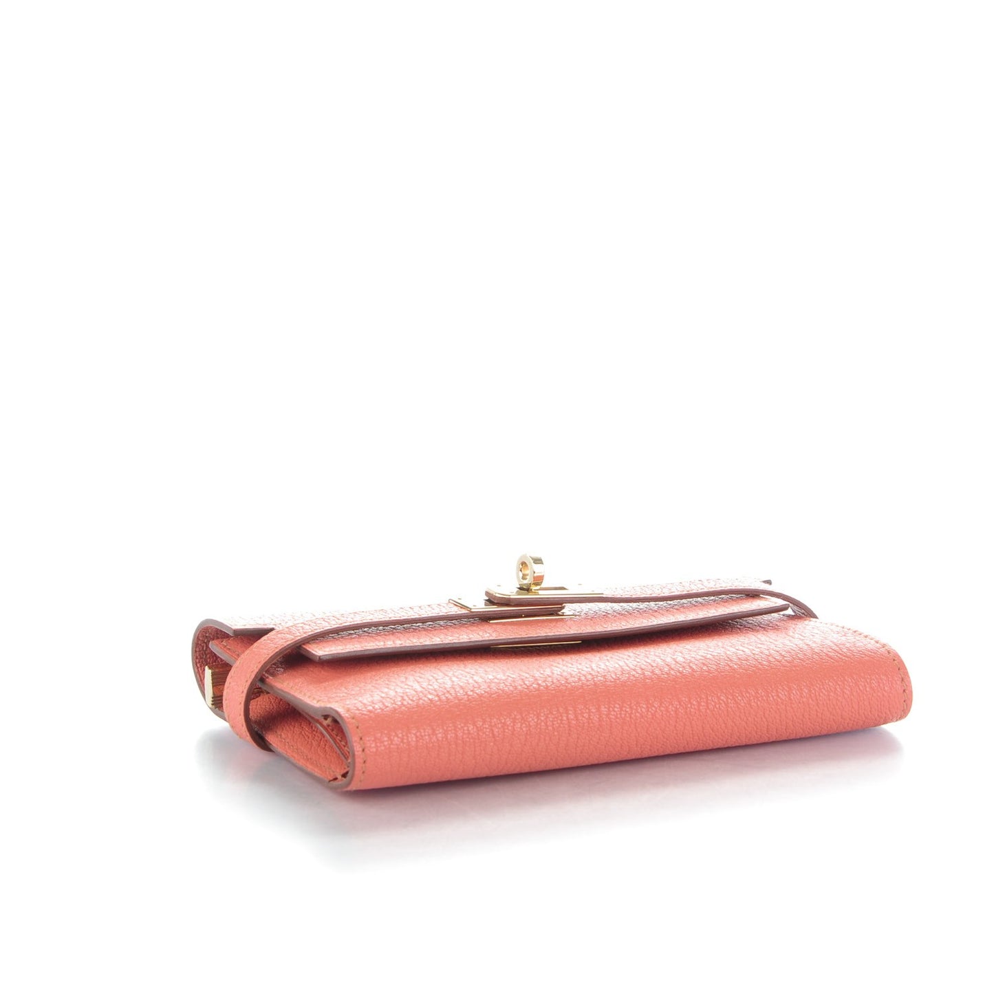 Chevre Mysore Medium Kelly Wallet Rose Thé