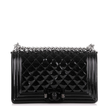 Chanel Patent Calfskin Quilted Medium Plexiglass Boy Flap Black 1 of 7