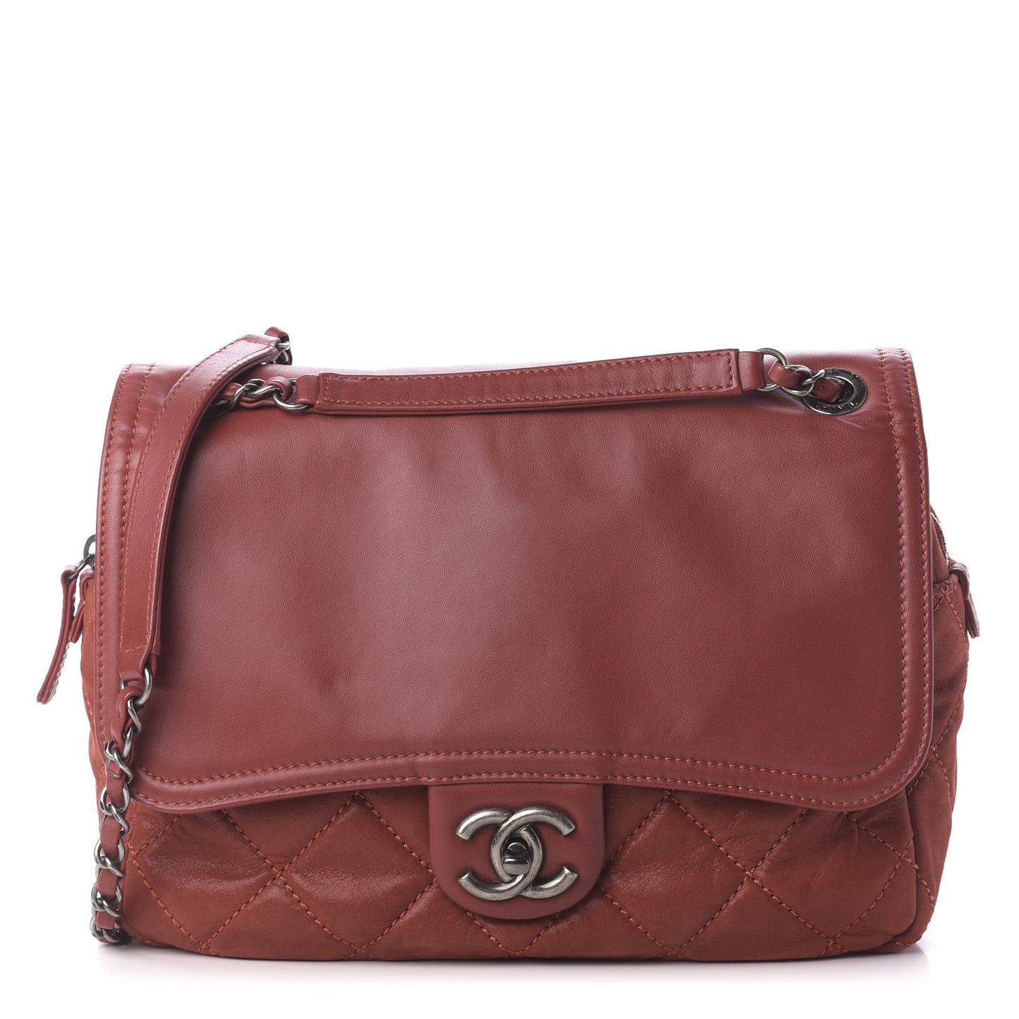 Iridescent Calfskin Medium In the Mix Flap Red