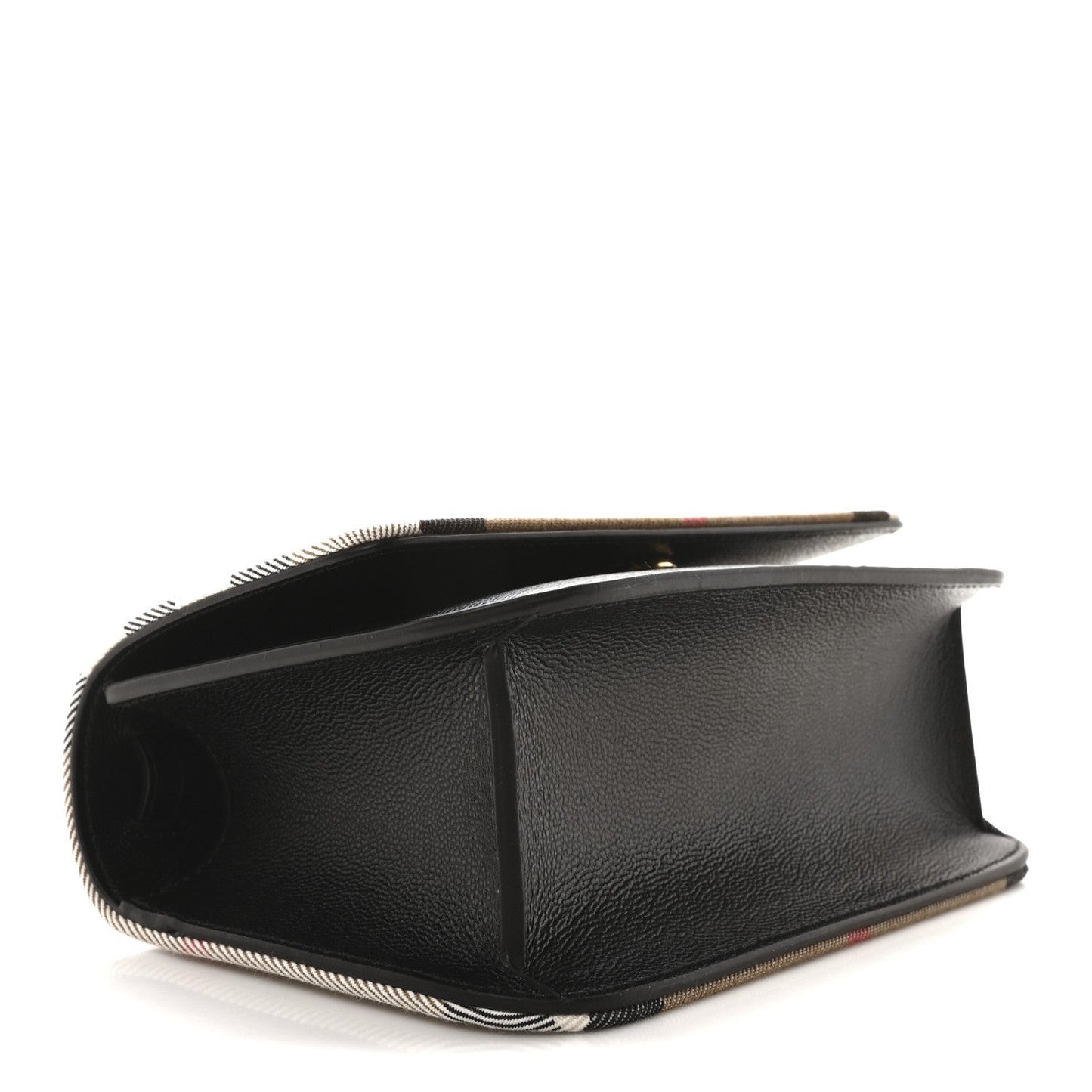 Grained Calfskin House Check Small Madison Shoulder Bag Black