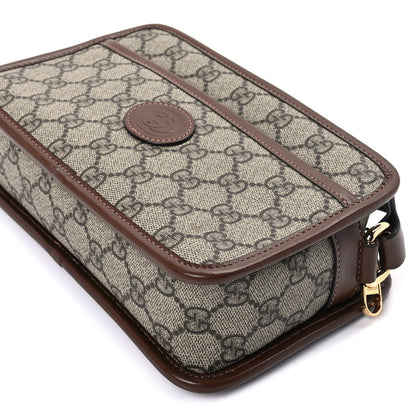 Gucci GG Supreme Monogram Azalea Calfskin Mini Retro Interlocking G Shoulder Bag  Beige Ebony Brown Sugar 8 of 9