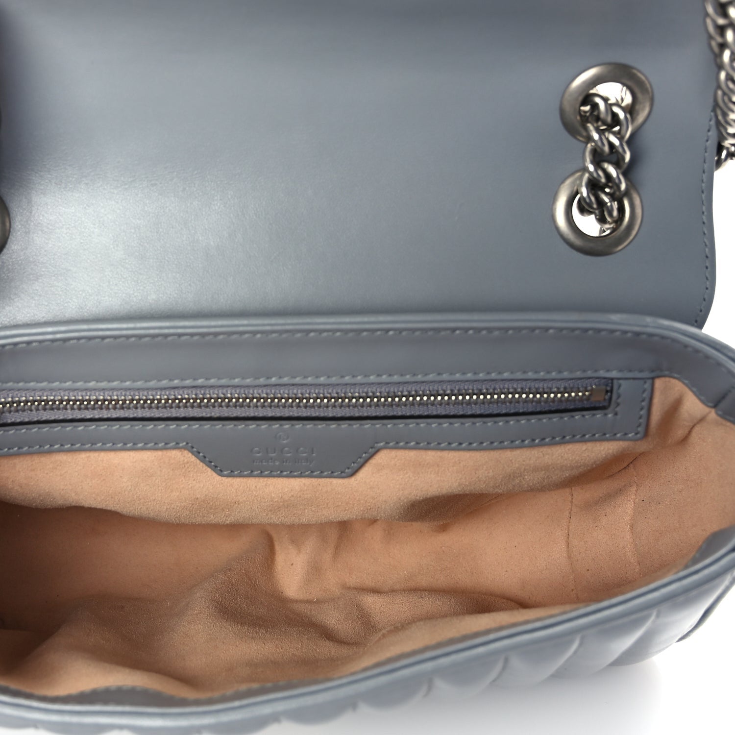 Gucci Calfskin Matelasse Aria Small GG Marmont Shoulder Bag  Deep Grey 4 of 8