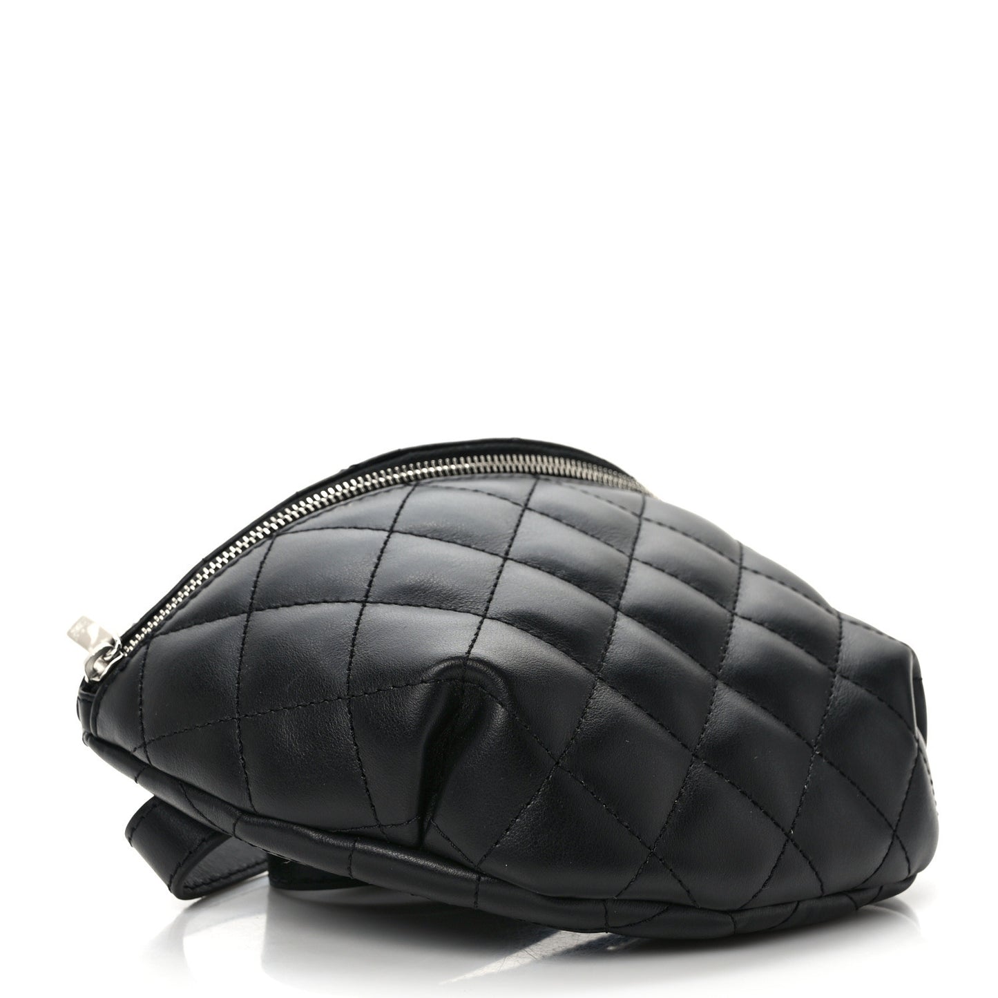 Calfskin Quilted Waist Belt Bag Black