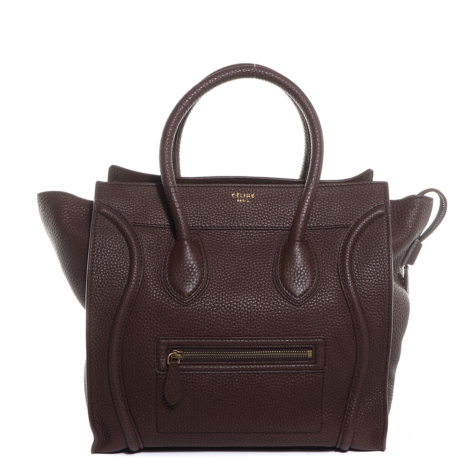 Celine Pebbled Calfskin Mini Luggage Chocolate 1 of 9