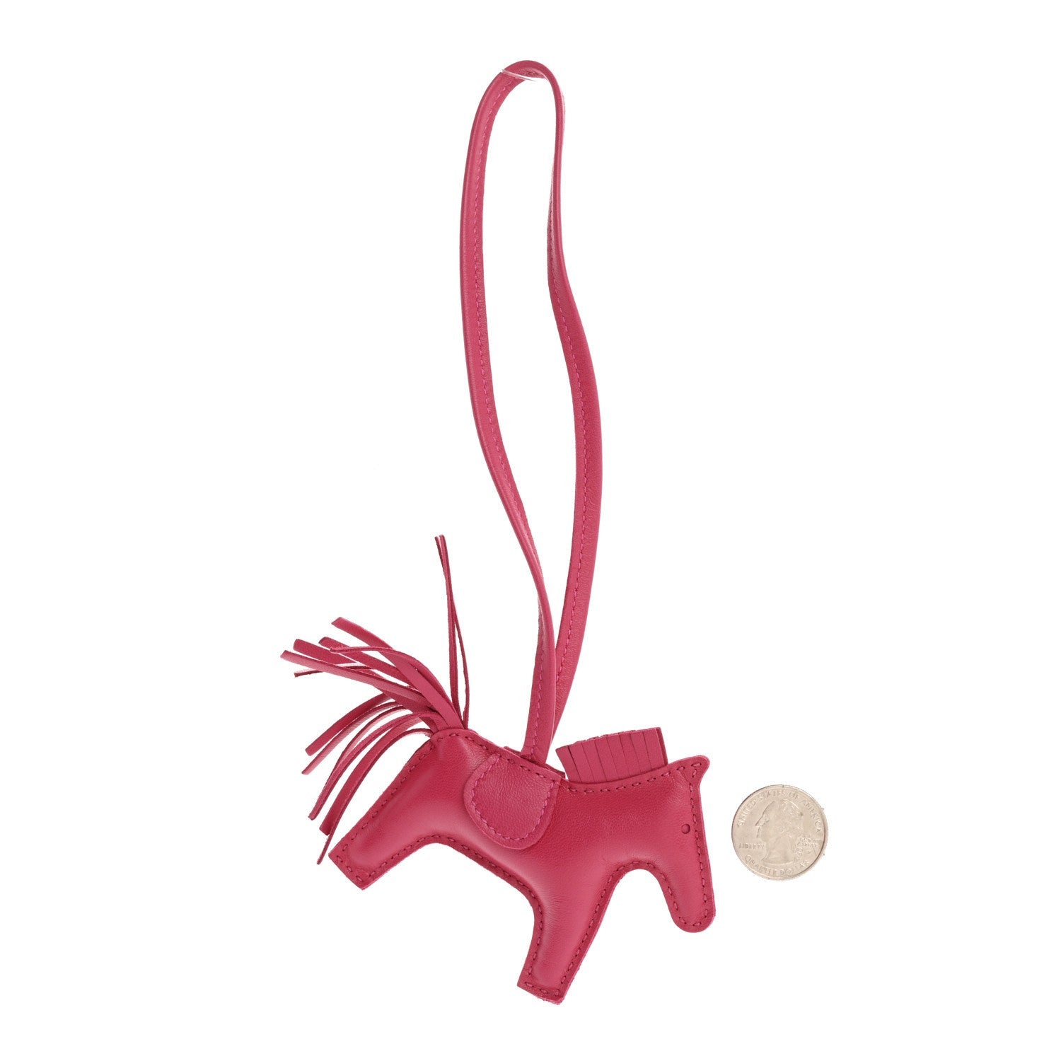 Hermes Milo Lambskin Grigri Rodeo Horse Bag Charm PM Rose Mexico 2 of 6