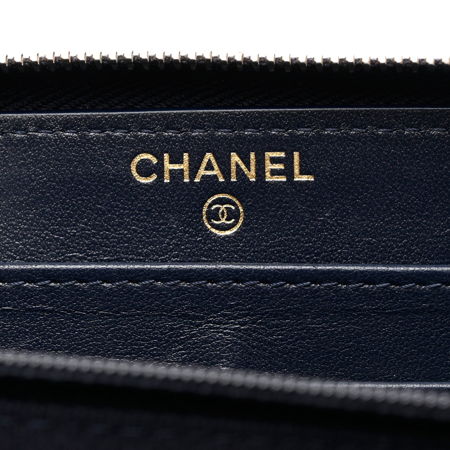 Chanel Caviar Quilted Large Zip Around Organizer Wallet Dark Blue 6 of 11