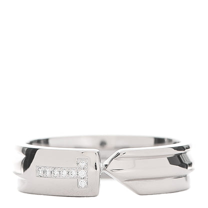 Tiffany 18K White Gold Diamond Modern Keys Ring 57 8 1 of 4