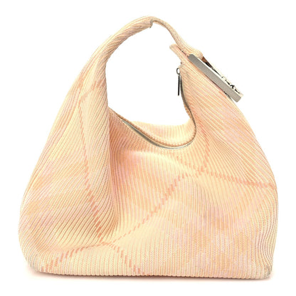 Burberry Canvas Knitted Check Medium Peg Duffle Bag Sherbert 1 of 8