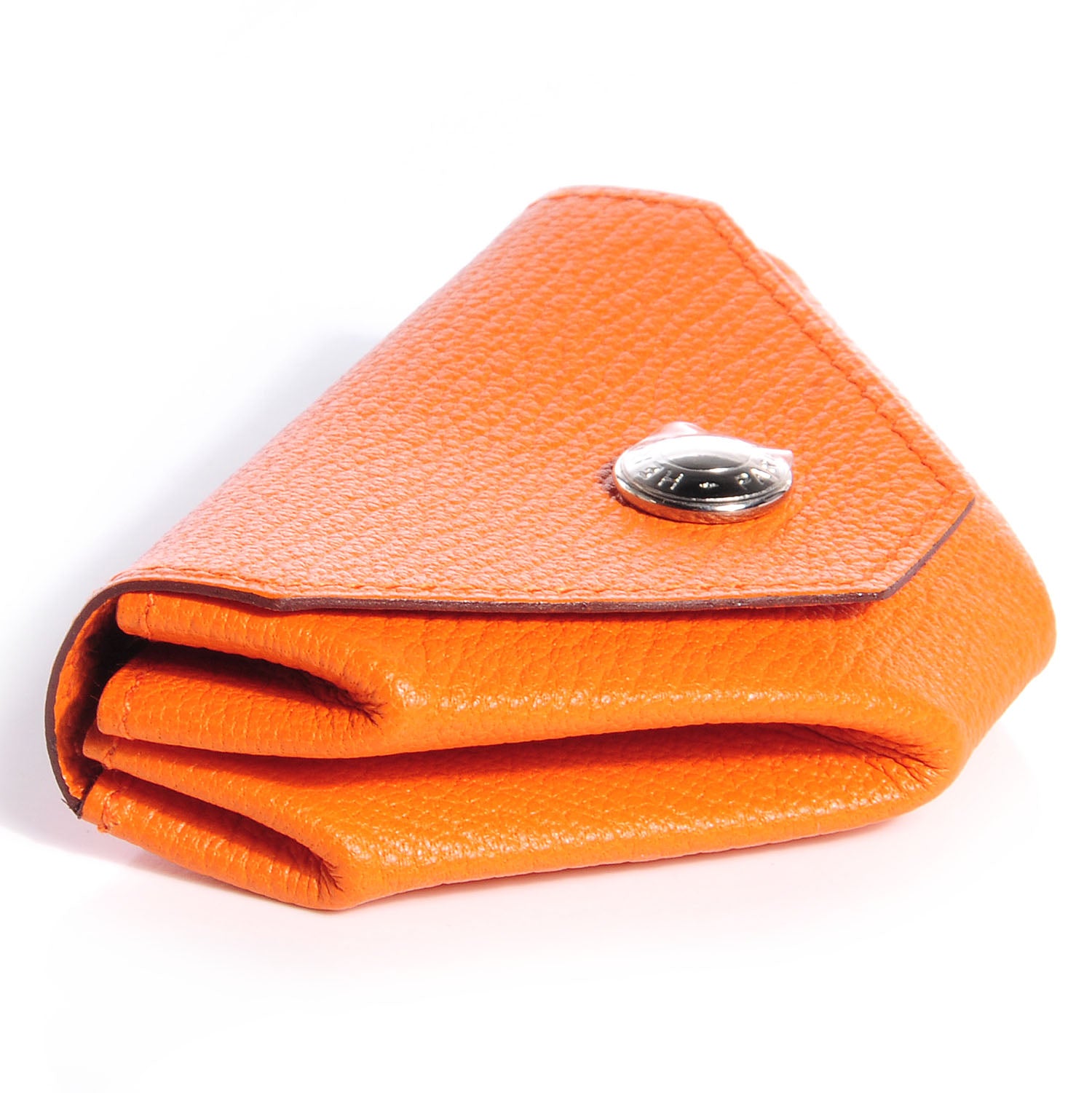 Hermes Chevre Mysore Le 24 Coin Purse Orange 4 of 9