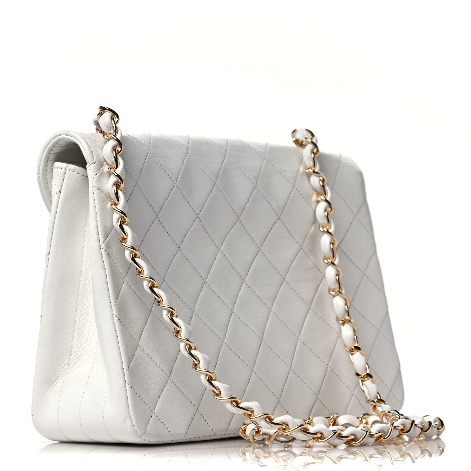 Chanel Lambskin Quilted Small Single Flap White 2 of 8