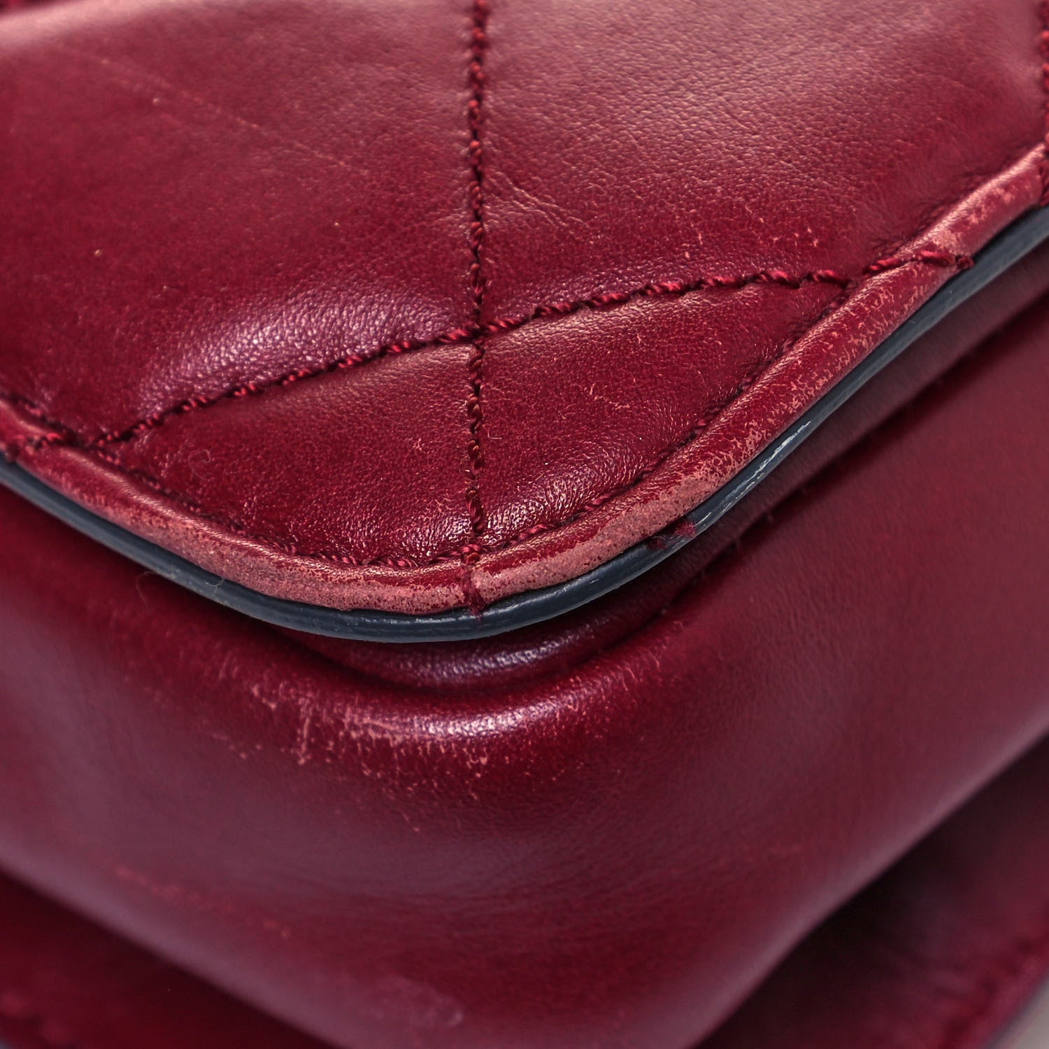 Chanel Glazed Calfskin Quilted Large Perfect Edge Flap Red 12 of 25