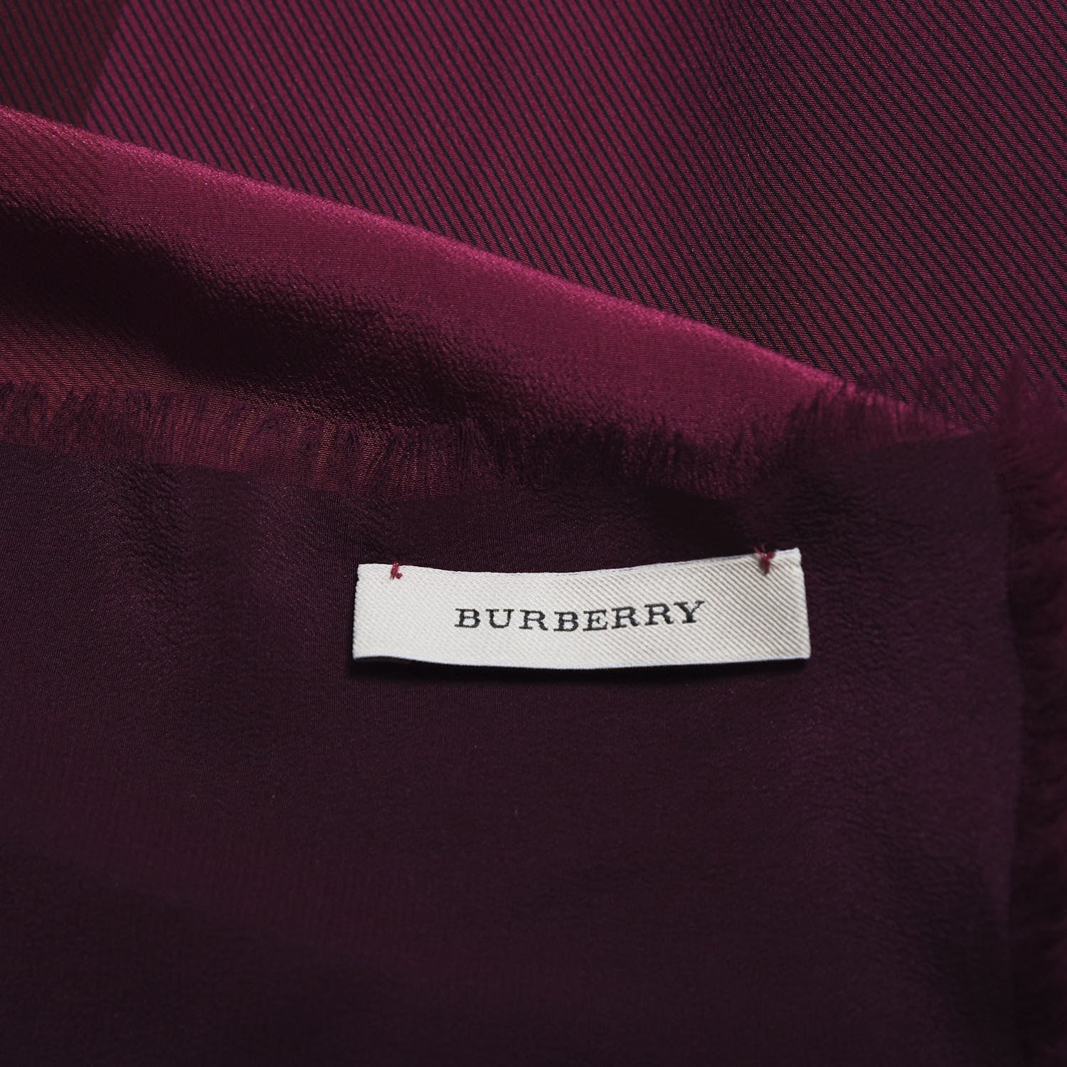 Burberry Silk Giant Check Scarf Raspberry 2 of 3