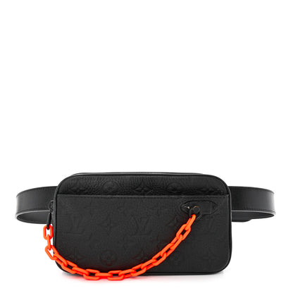 Louis Vuitton Taurillon Monogram Uniformes Solar Ray Soft Pochette Volga Belt Bag Black 1 of 14