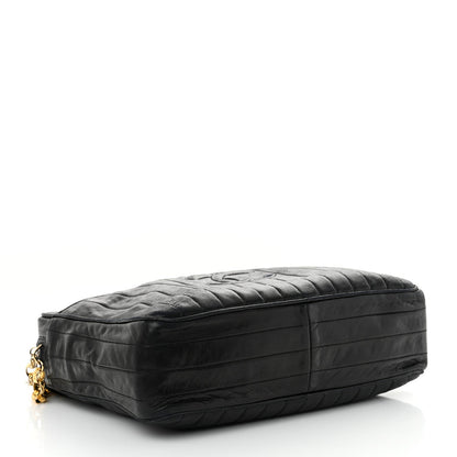 Chanel Lambskin Vertical Quilted Tassel Camera Case Black 4 of 7
