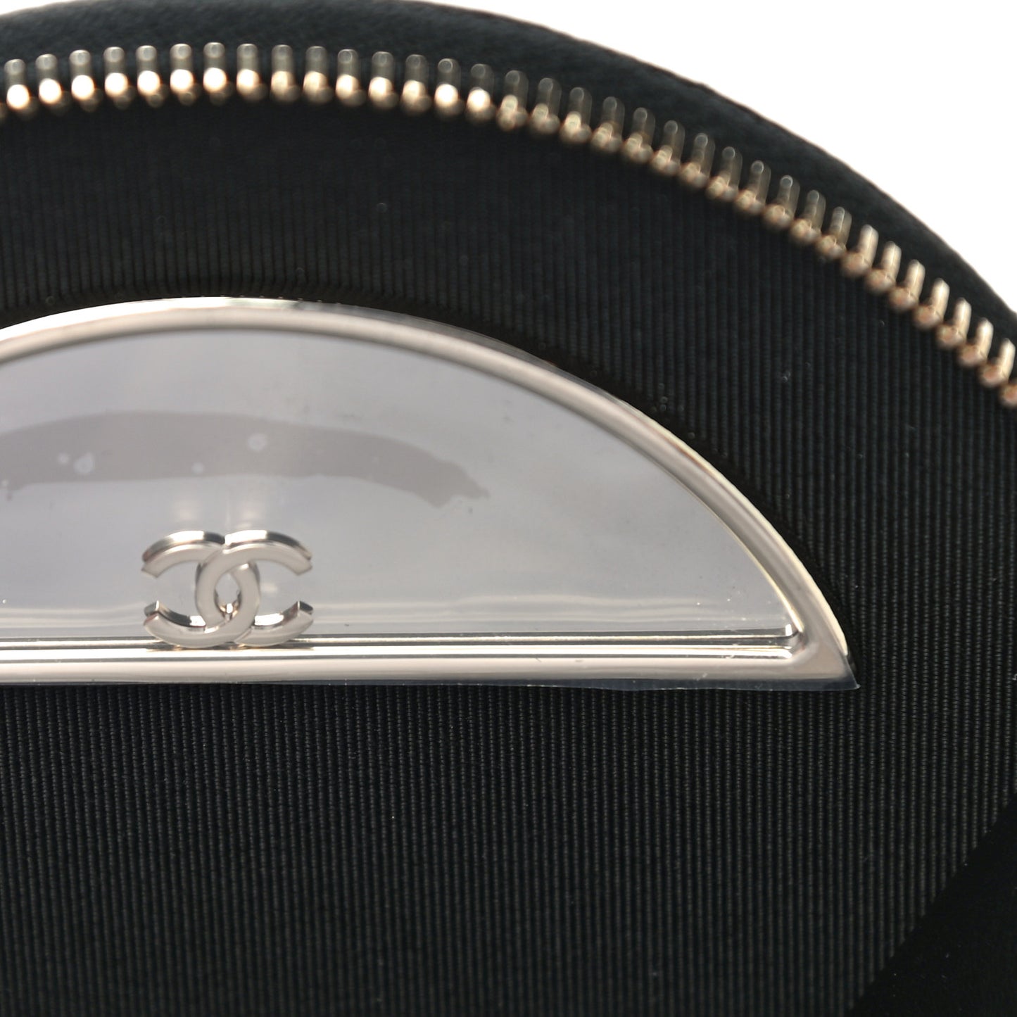 Caviar Quilted Round Handle With Care Vanity With Chain Black