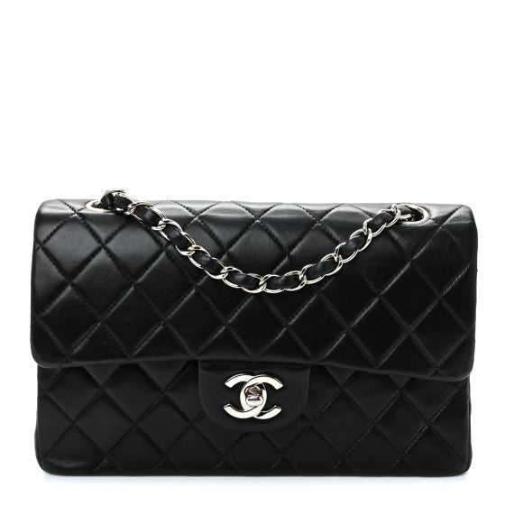 Lambskin Quilted Small Double Flap  Black