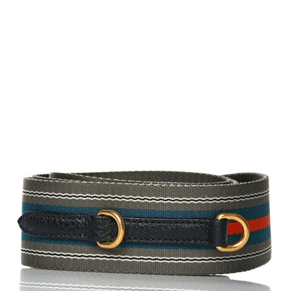 Prada Vitello Daino Striped Fabric Shoulder Strap 2 of 4