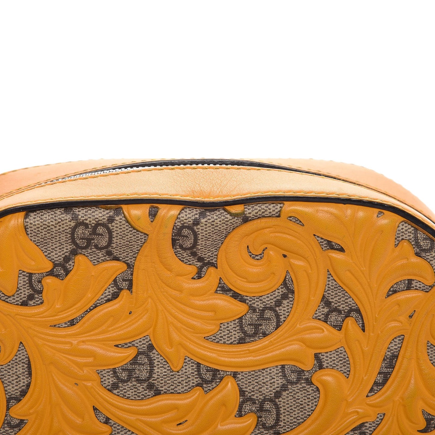 GG Supreme Monogram Arabesque Mini Chain Shoulder Bag Beige Yellow