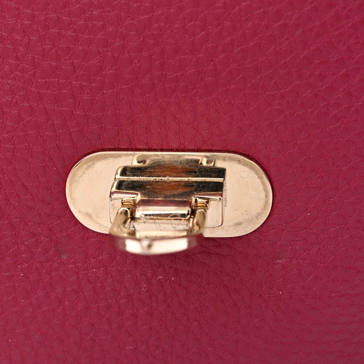 Pebbled Calfskin Rockstud Flip Lock Flap Messenger Raspberry