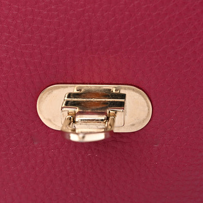 Valentino Garavani Pebbled Calfskin Rockstud Flip Lock Flap Messenger Raspberry 11 of 12