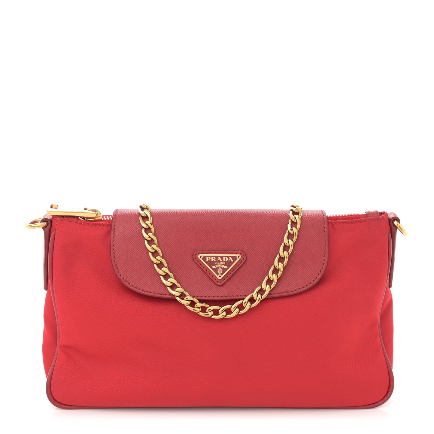 Tessuto Nylon Saffiano Crossbody Bag Rosso