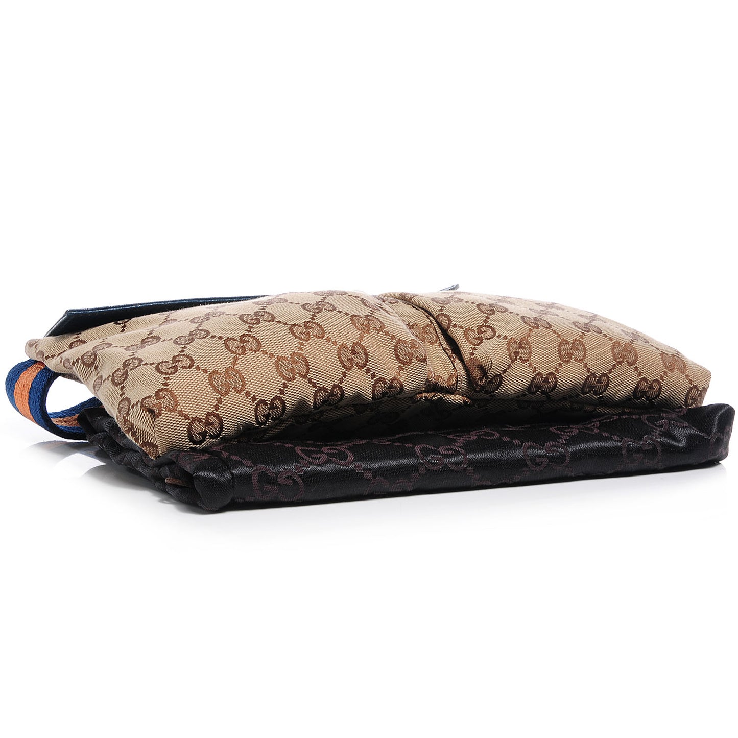 GG Monogram Web Double Pocket Belt Bag Blue