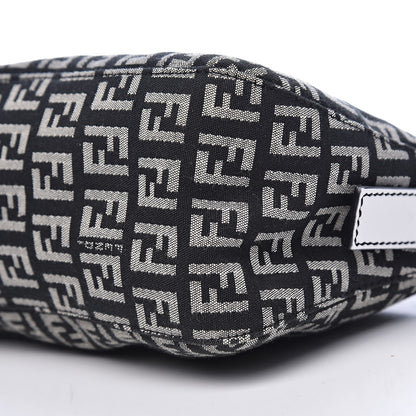 Fendi Zucchino Vitello Baguette Black White 10 of 11