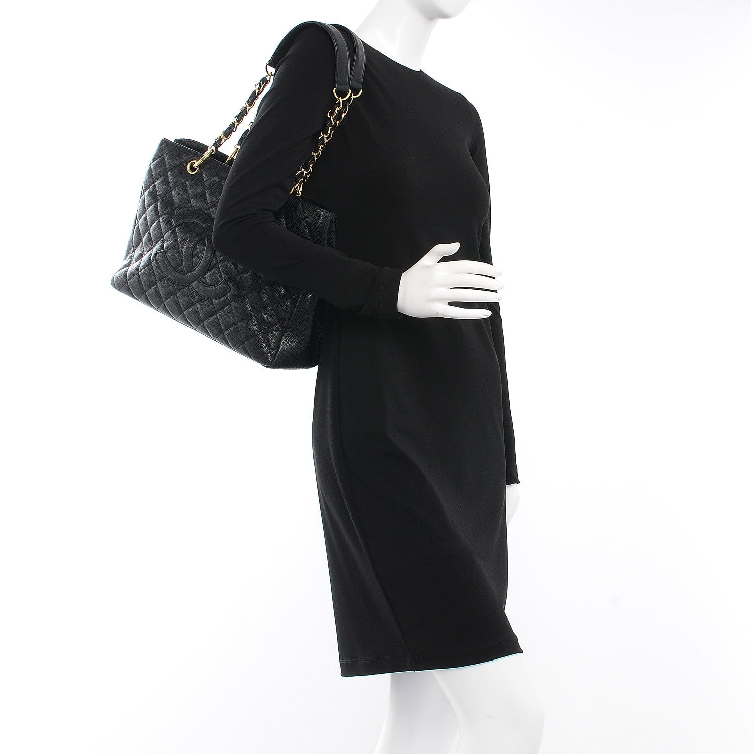 Chanel Caviar Quilted Grand Shopping Tote GST Black 2 of 12