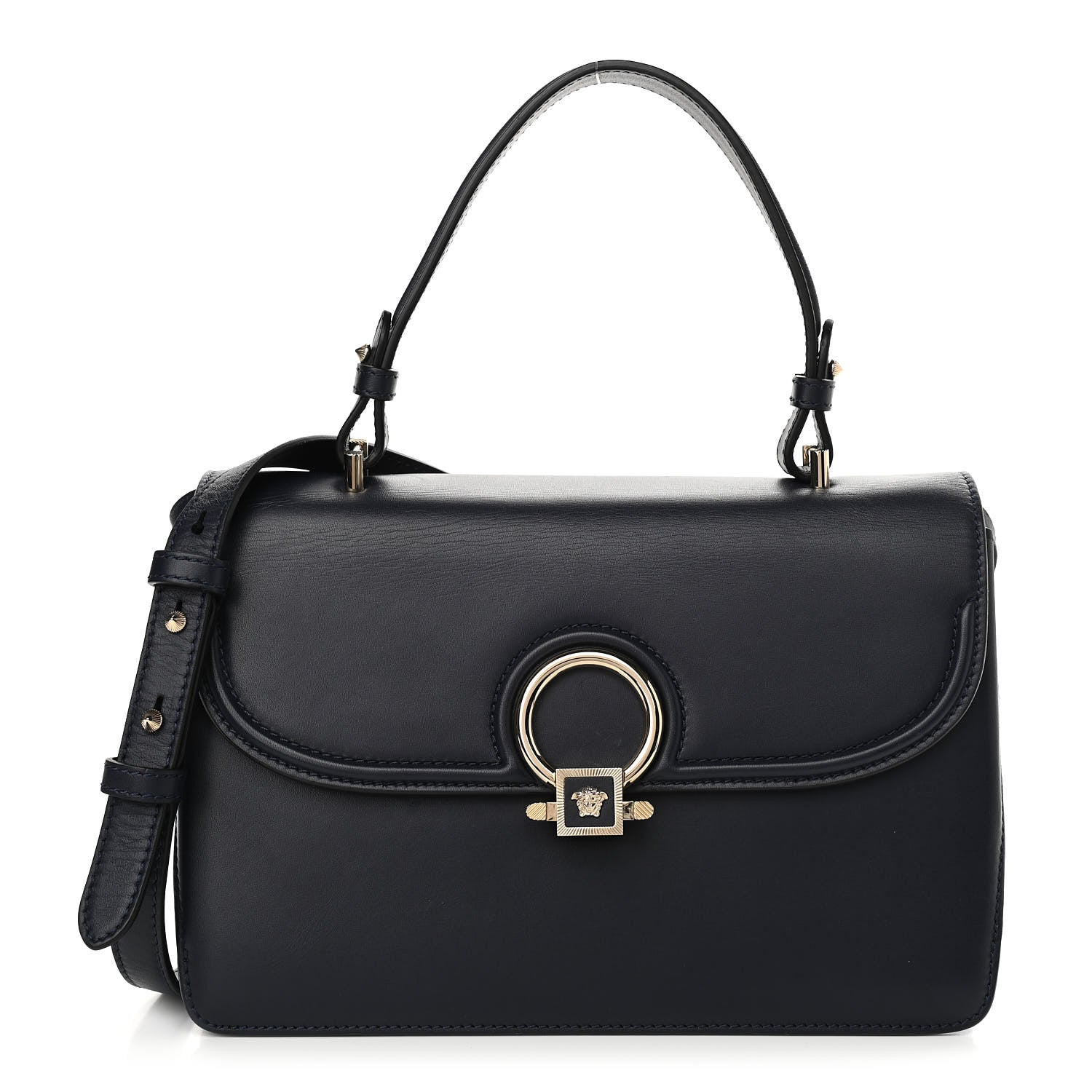 Versace Calfskin Small DV One Navy 1 of 14