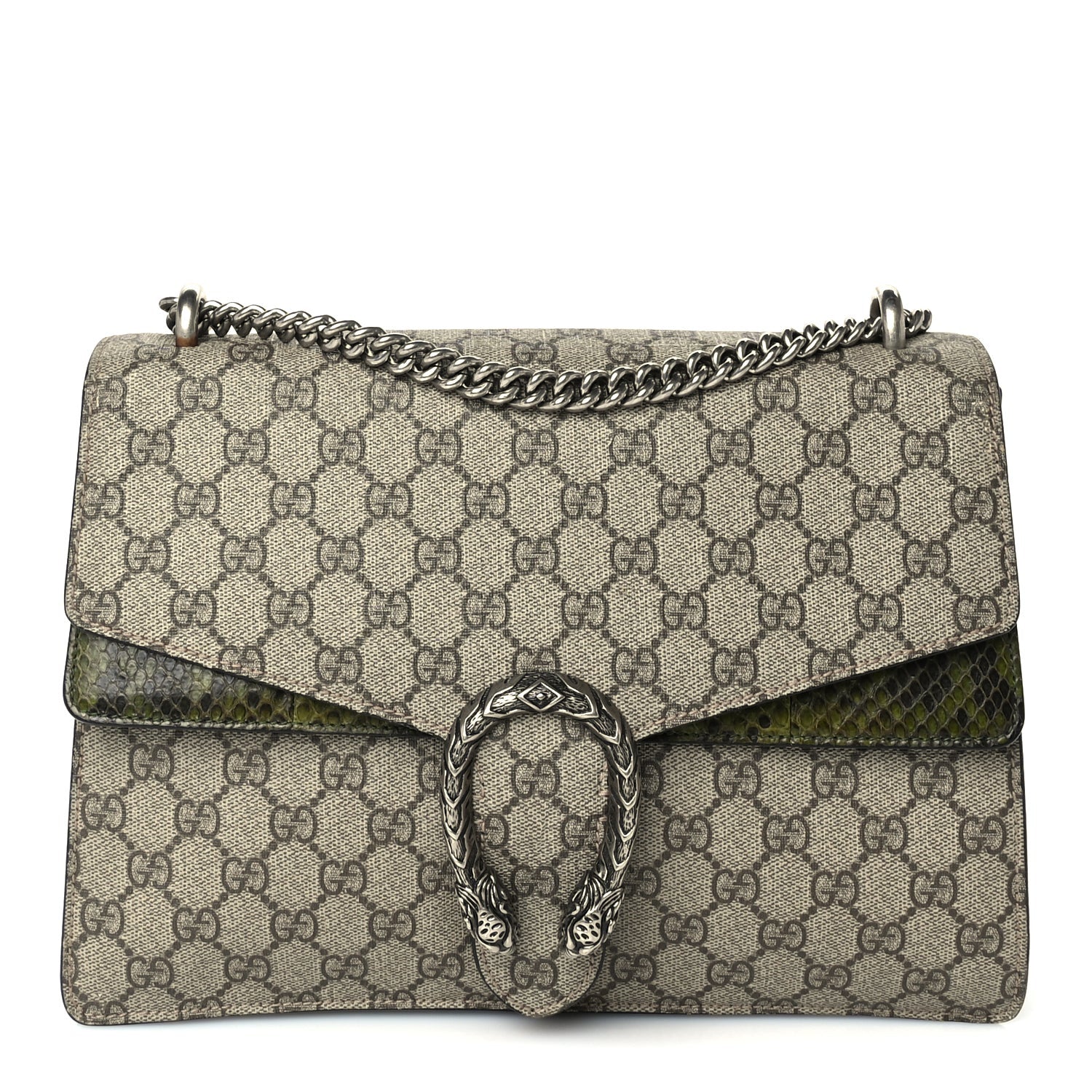 Gucci GG Supreme Monogram Snakeskin Medium Dionysus Shoulder Bag  Brown 1 of 8
