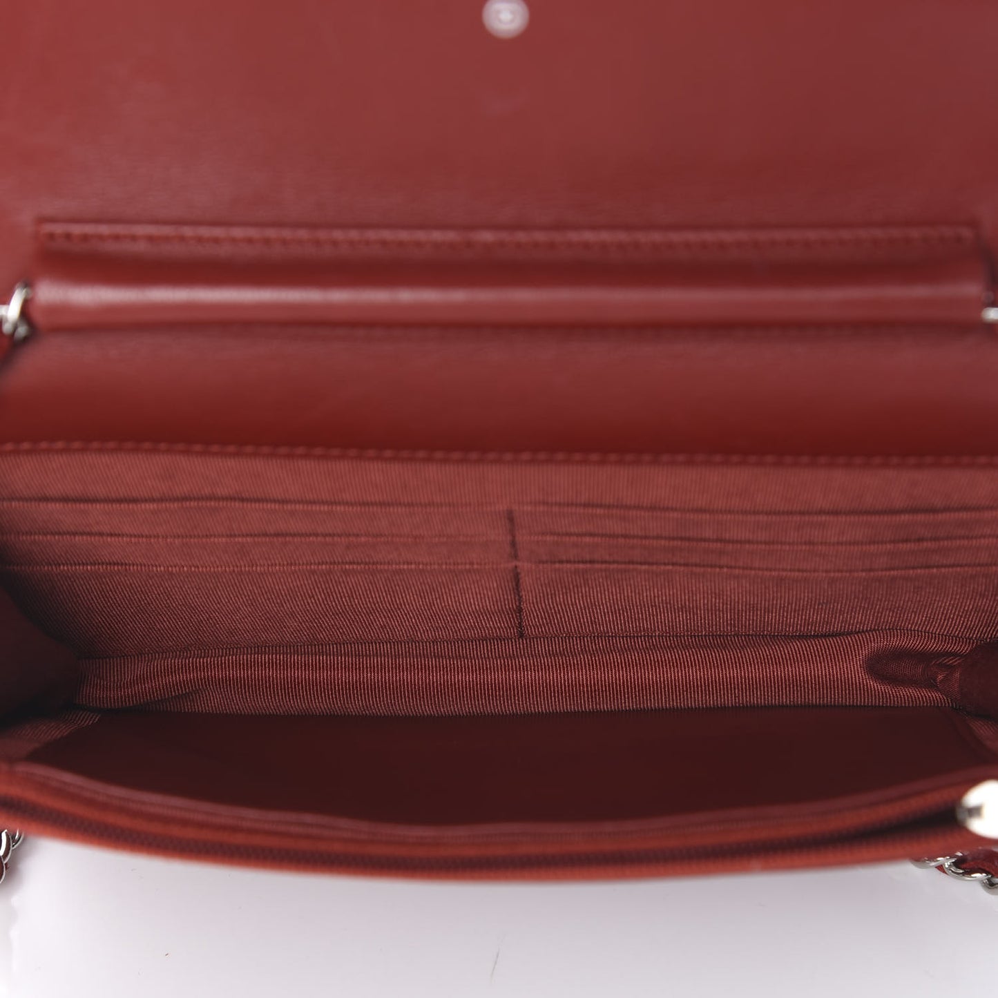 Lambskin Quilted Wallet On Chain WOC Red