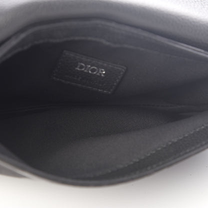 Christian Dior Calfskin Nylon Monogram Leopard Print Saddle Pouch Black 4 of 9