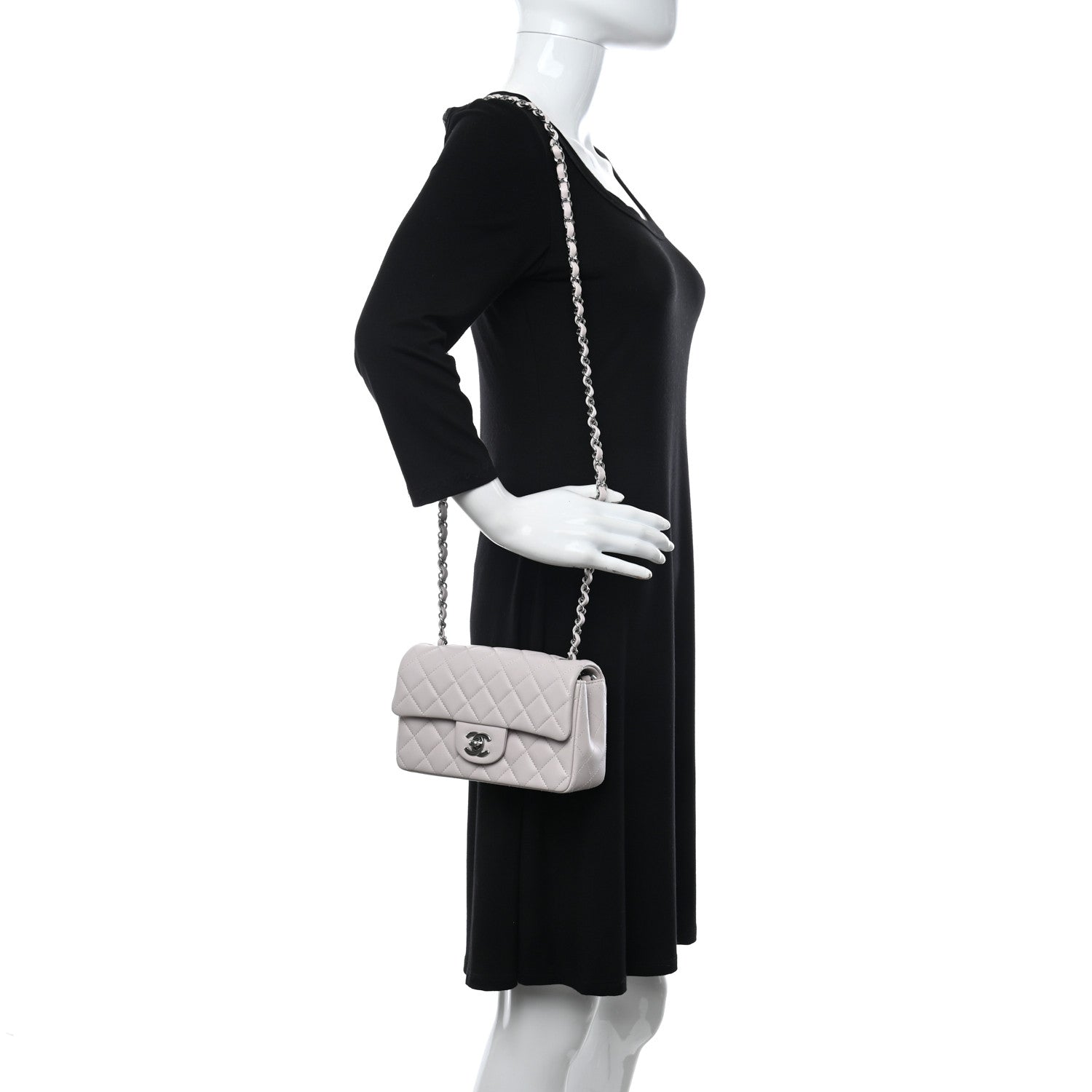 Chanel Lambskin Quilted Mini Rectangular Flap Light Purple 3 of 9