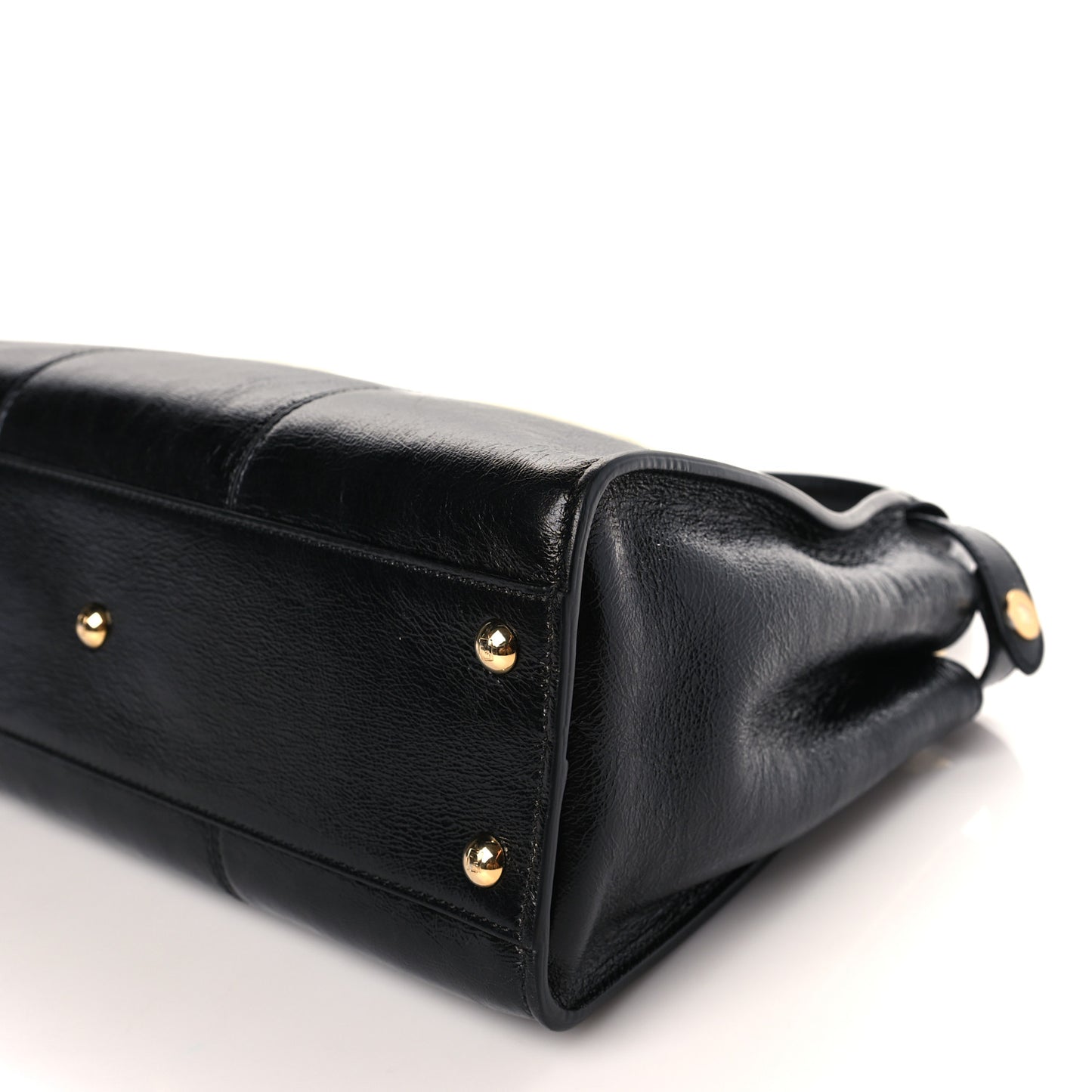 Agnello Old Shine Medium Peekaboo Iconic Satchel Black