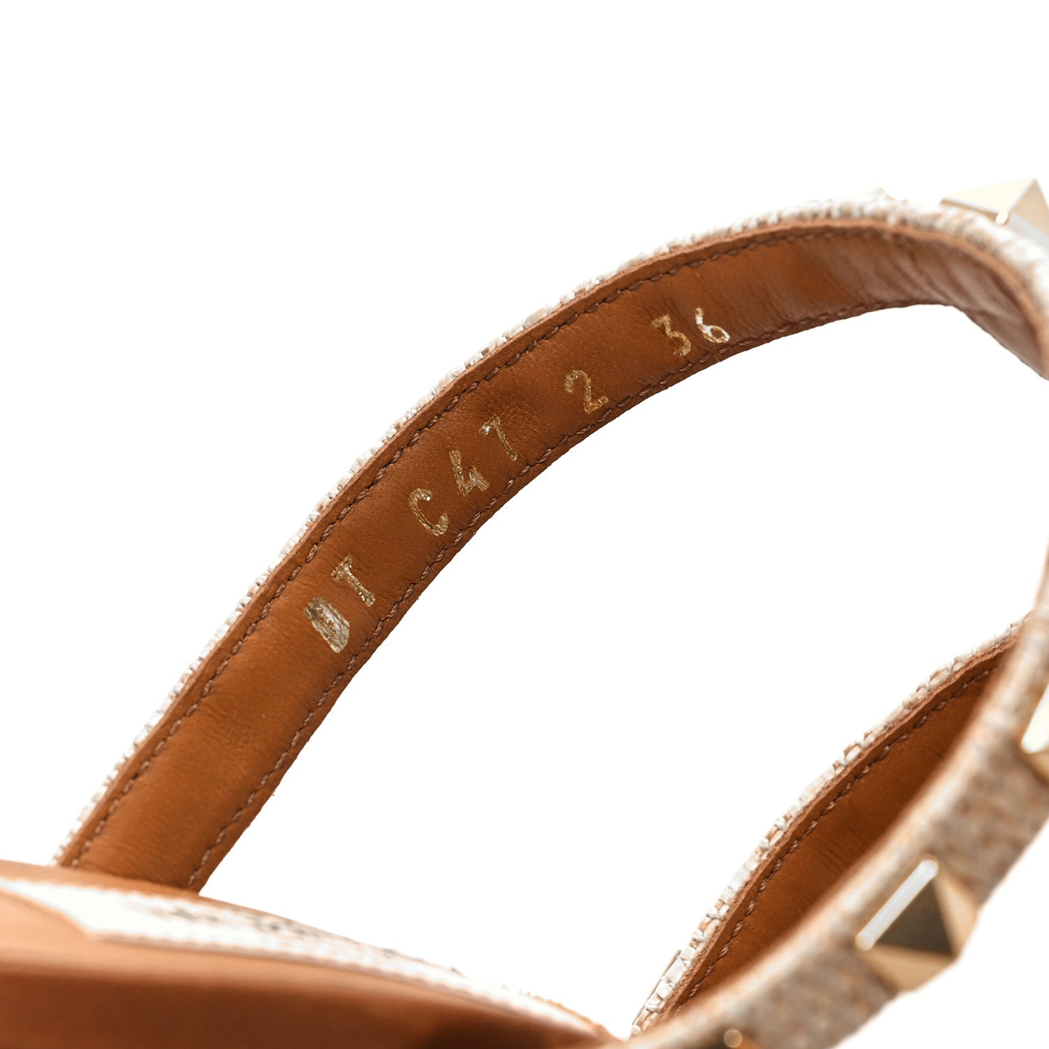 Valentino Garavani Raffia Calfskin Rockstud 60mm Caged Slide Sandals 36 Naturale 8 of 9