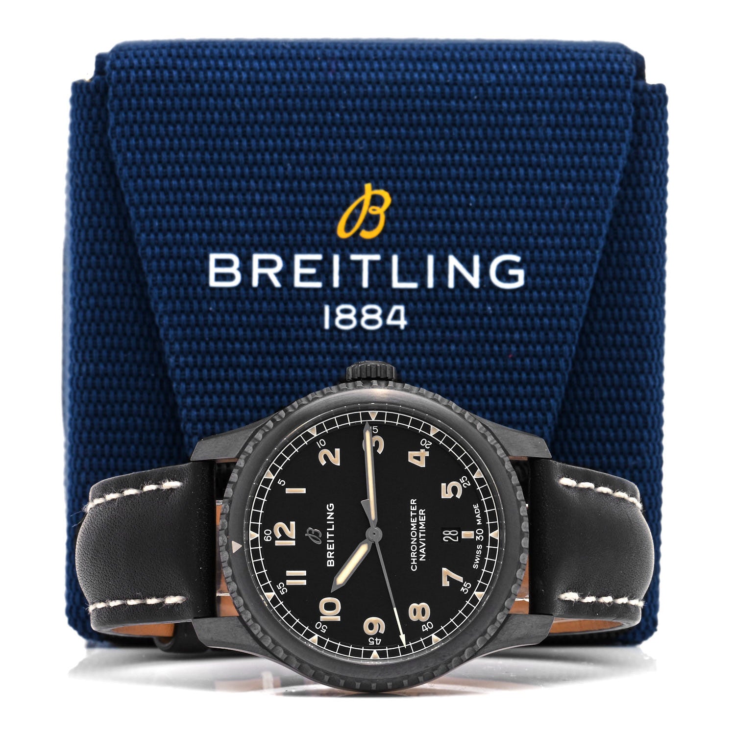 Breitling PVD Stainless Steel Calfskin 41mm Navitimer 8 Automatic Watch Black M17314 5 of 5