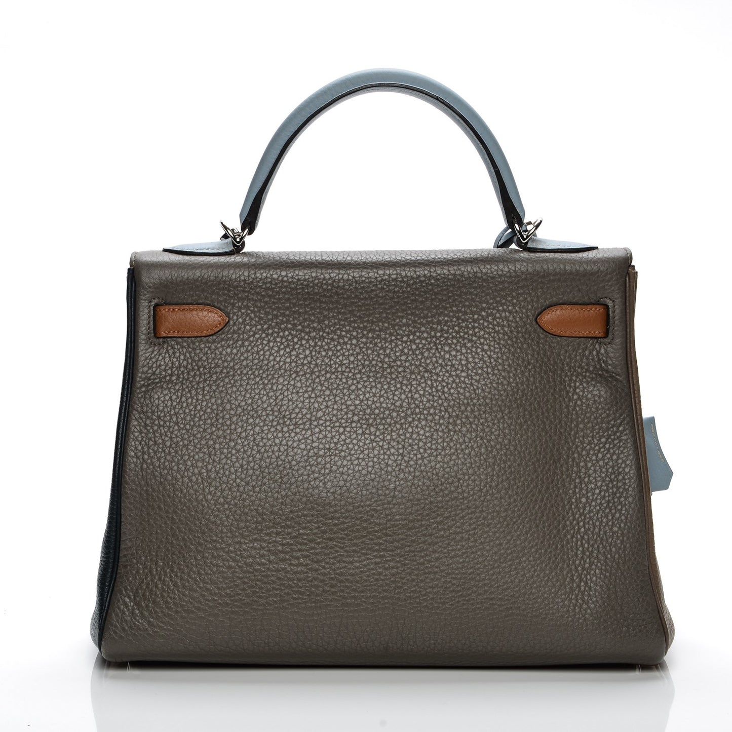 Taurillon Clemence Arlequin Kelly Retourne 32 Ultraviolet Etain