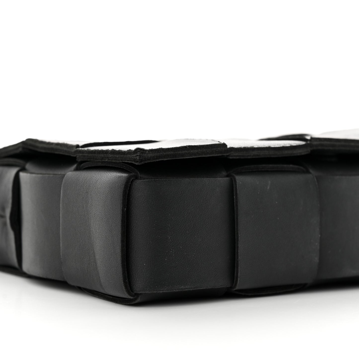 Lambskin Maxi Intrecciato Cassette Crossbody Bag Black